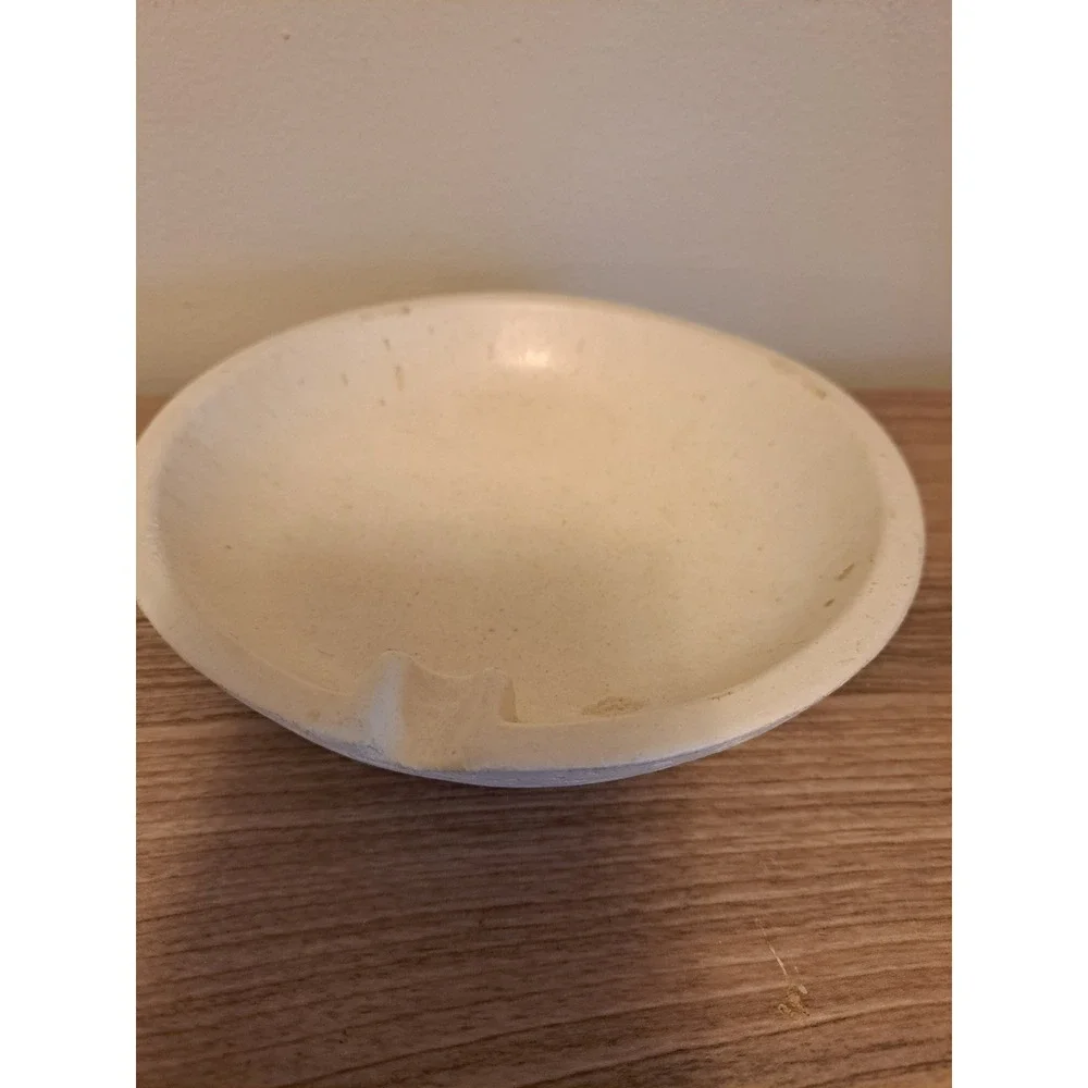 Vintage Textured White Ceramic MCM Decor Ashtray Made in ITALY